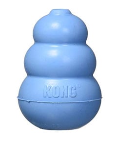 Juguete redondeado color azul de la marca Kong