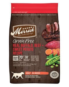 Merrick sin cereales - Receta de bufalo y patata dulce
